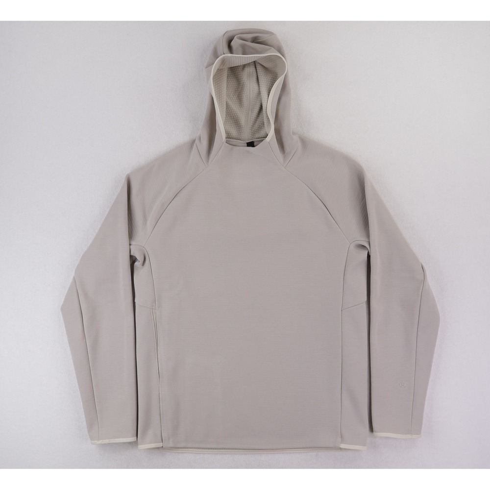 Lululemon GridLiner Fleece Hoodie Men Medium Gray Pullover Activewear 9950